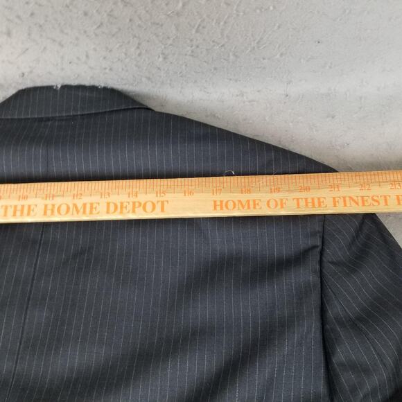 Joseph Abboud Blazer Mens 46S Charcoal Wool Pinstripe Two Button Notch Jacket - Picture 10 of 16